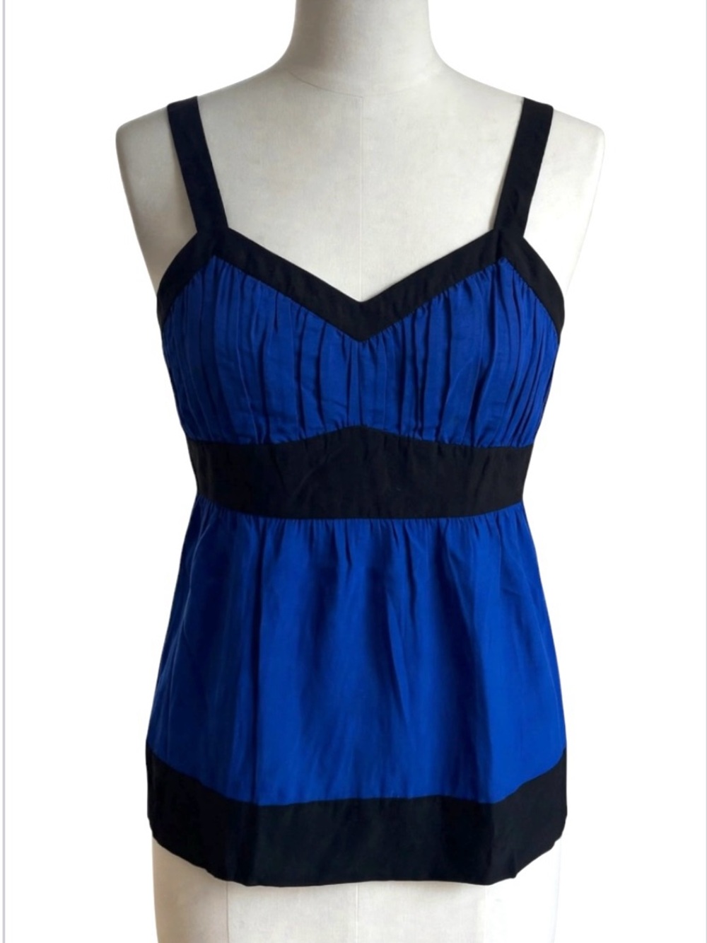 Y2k 100% silk babydoll cami top size 8 Black Blue